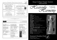 to view the concert programme - Somerset Chamber Choir