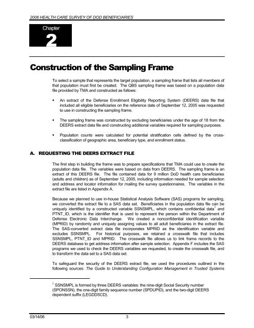 2006 HCSDB Adult Sampling Report - Tricare
