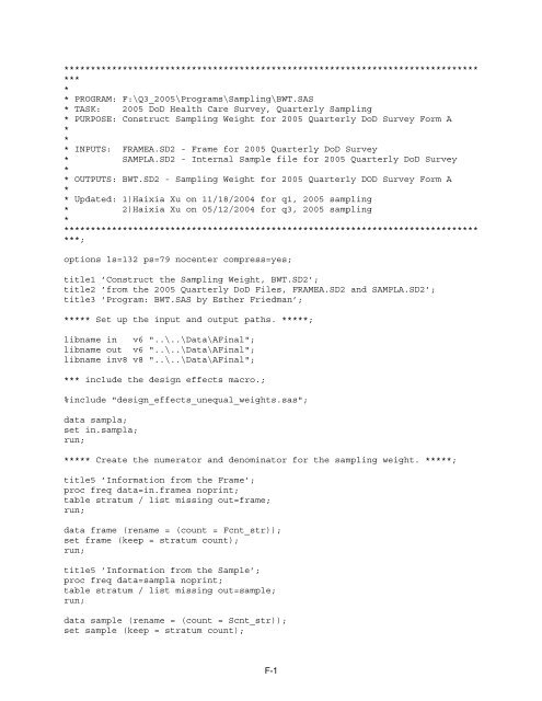 2006 HCSDB Adult Sampling Report - Tricare