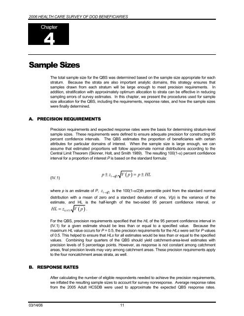 2006 HCSDB Adult Sampling Report - Tricare