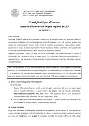 Consigli utili per - Servizio linguistico (SeLdA) - UniversitÃ  Cattolica ...