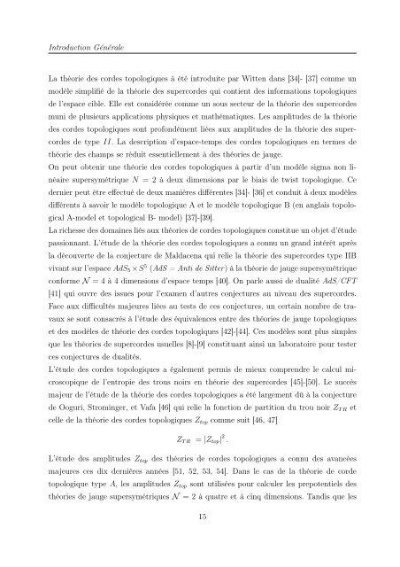 Contributions Ã  l'Etude du Vertex Topologique en ThÃ©orie ... - Toubkal