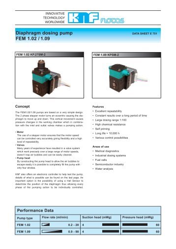 Diaphragm dosing pump FEM 1.02 / 1.09 - KNF