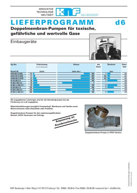 LIEFERPROGRAMM d3 Membran ... - KNF Neuberger