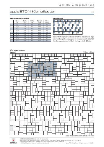 appia STON-Kleinpflaster-Verlegeanleitung-16-03 ... - Klostermann