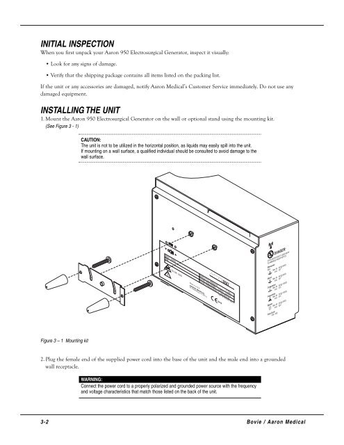 Aaron Bovie 950 User Manual - Med-E-Quip Locators