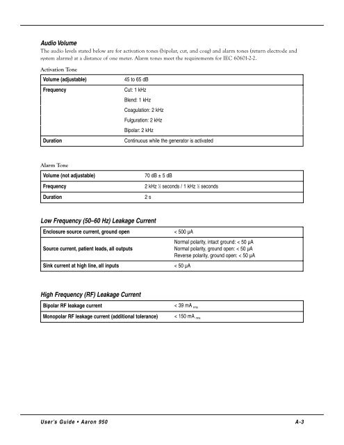 Aaron Bovie 950 User Manual - Med-E-Quip Locators