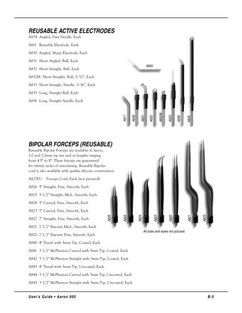 Aaron Bovie 950 User Manual - Med-E-Quip Locators