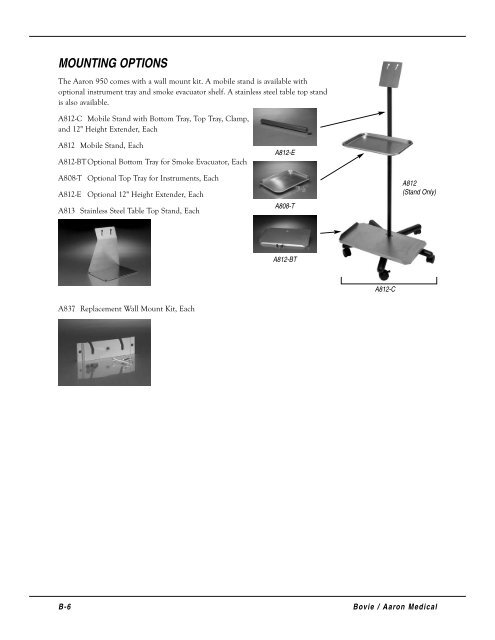 Aaron Bovie 950 User Manual - Med-E-Quip Locators