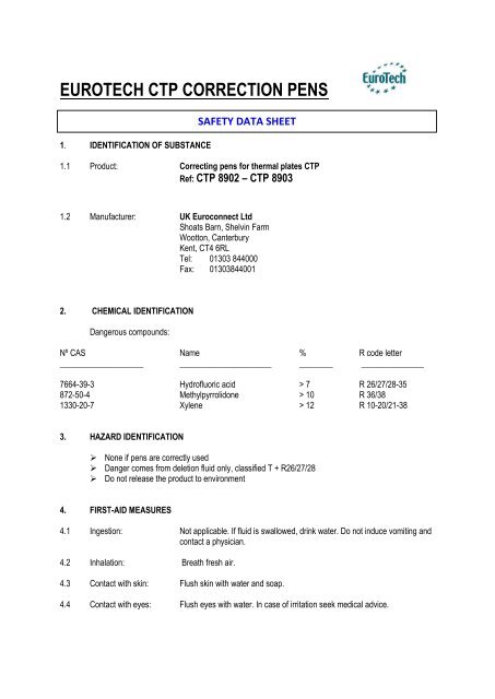 Correction fluid deals safety data sheet