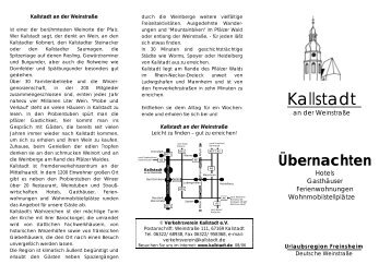 Übernachten - in Kallstadt