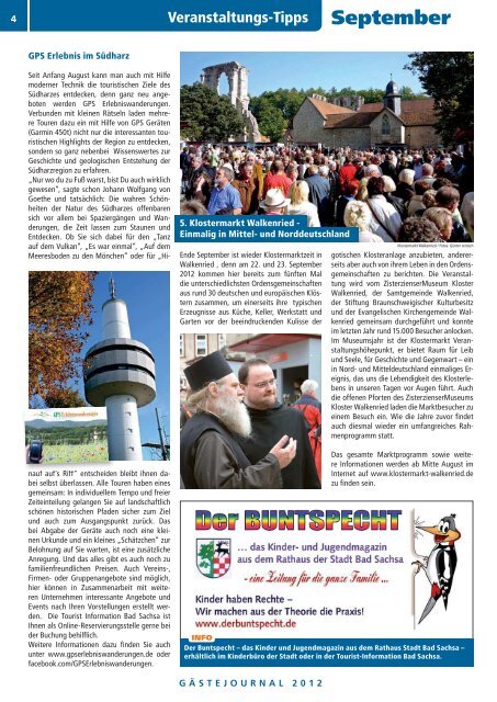 Gästejournal September 2012 (PDF) - Samtgemeinde Walkenried