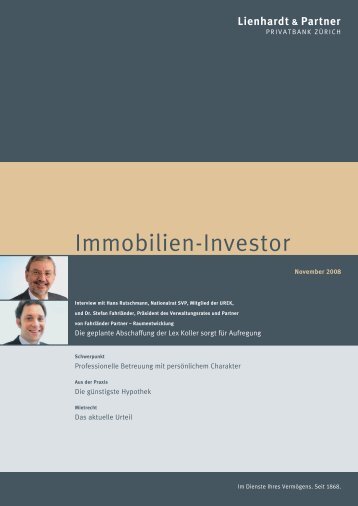 Immobilien-Investor - Lienhardt & Partner - Privatbank Zürich