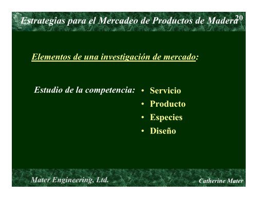 Estrategias para el Mercadeo de Productos de Madera