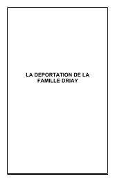 LA DEPORTATION DE LA FAMILLE DRIAY