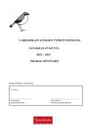 Kivitasku varhaiskasvatuksen tyÃ¶suunnitelma ... - Janakkalan kunta