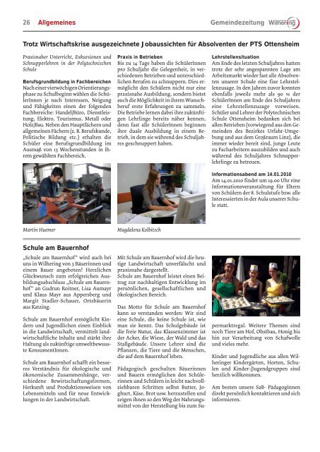 Gemeindezeitung 5 / 2009 (1,67 MB) - Gemeinde Wilhering