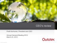CEO's review - Outotec