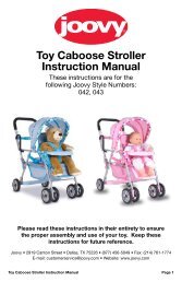 Toy Caboose Stroller Instruction Manual - Joovy