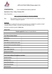 APPLICATION FORM (Please attach CV ... - Sport Taranaki