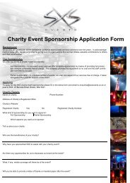 Charity Event Sponsorship Application Form - SXS Events