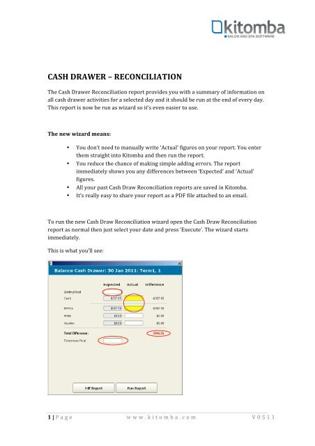 Cash Drawer Reconciliation Kitomba