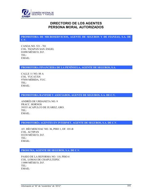 NOMBRE: AARCO, AGENTE DE SEGUROS Y DE FIANZAS, S - CNSF