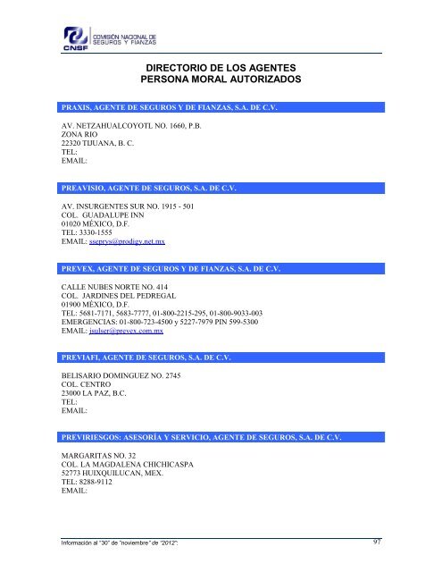 NOMBRE: AARCO, AGENTE DE SEGUROS Y DE FIANZAS, S - CNSF