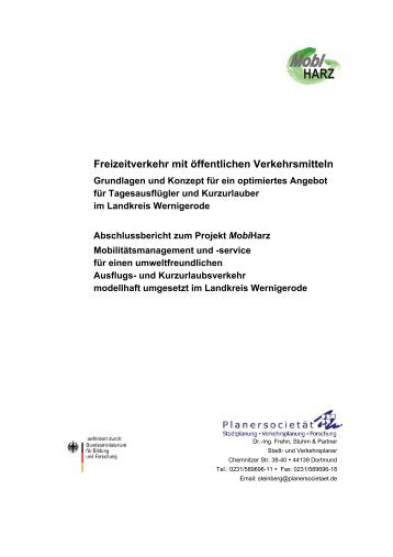 Freizeitverkehr mit öffentlichen Verkehrsmitteln - Planersocietät