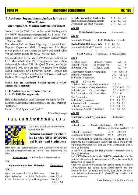 SCHACHWAHLJAHR - Aachener Schachverband 1928 e. V ...