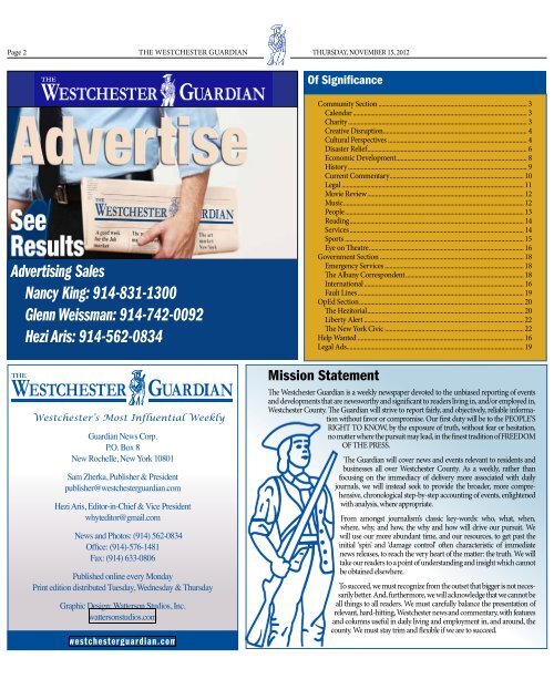 November 15, 2012 - WestchesterGuardian.com