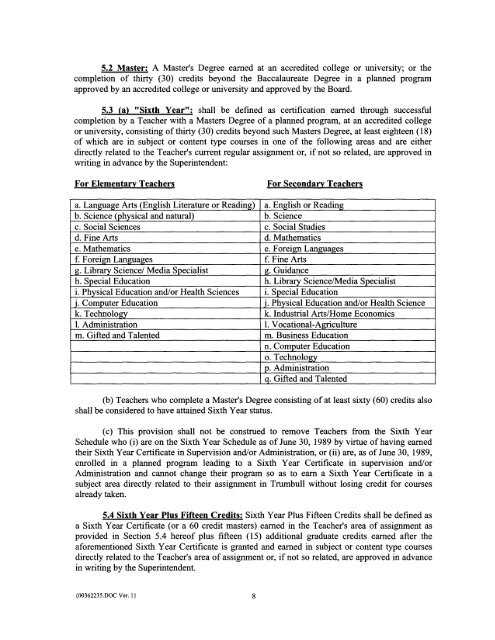 Teacher's Contract and Salary Schedule 2011-2014