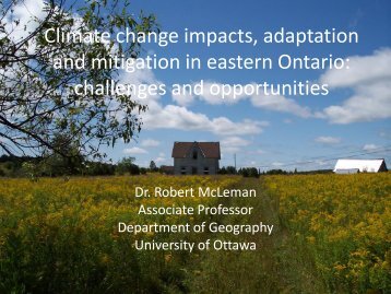 challenges and opportunities - Ontario Centre for Climate Impacts ...