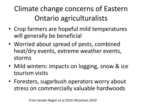 challenges and opportunities - Ontario Centre for Climate Impacts ...