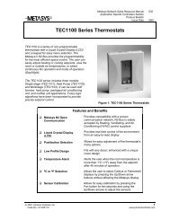 TEC1100 Series Thermostats Product Bulletin - Johnson Controls ...