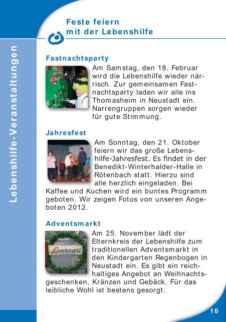 Urlaubs- und Freizeitprogramm 2012 - Lebenshilfe Südschwarzwald