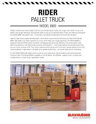 Model 8900 Pallet Truck Spec Sheet - Raymond Corporation