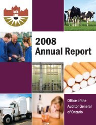 2008 Annual Report of the Office of the Auditor General of Ontario