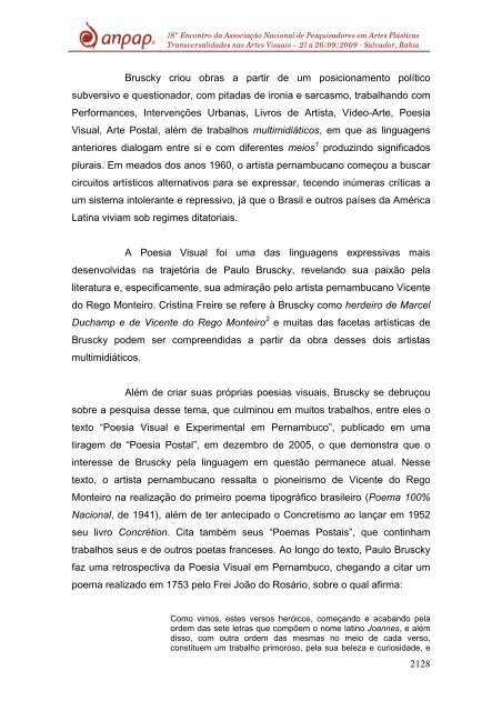 2127 DE MALLARMÃ Ã VICENTE DO REGO MONTEIRO: A ... - anpap