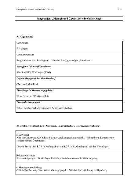 Fragebogen „Mensch und Gewässer“ - Aktionsprogramm Seefelder ...
