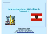 Unternehmerische Aktivitäten in Österreich - Haubner Schäfer ...