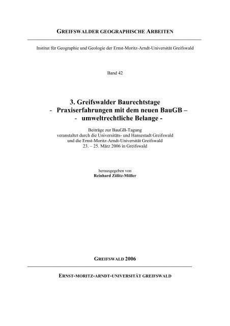 umweltrechtliche Belange - Ernst-Moritz-Arndt-Universität Greifswald