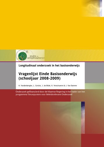 Vragenlijst Einde Basisonderwijs (schooljaar 2008-2009)