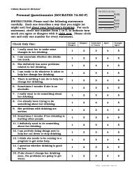 Personal Questionnaire (SOCRATES 7A-SO-F)