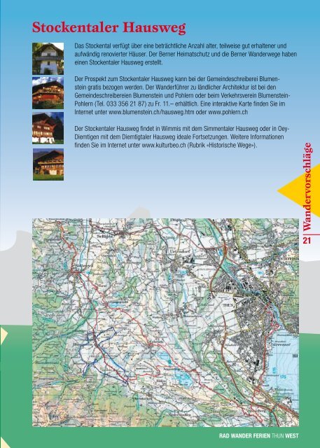 Download Broschüre 2009 (PDF) - Rad Wander Ferien Thun-West