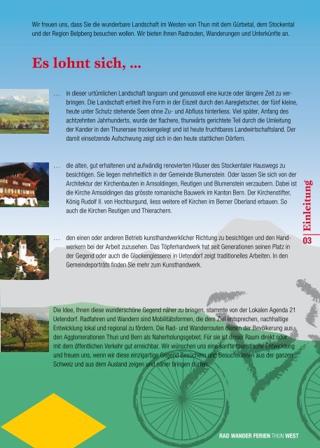 Download Broschüre 2009 (PDF) - Rad Wander Ferien Thun-West