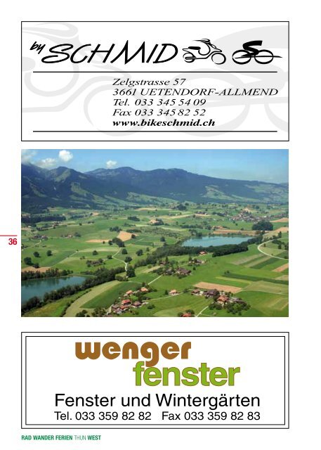 Download Broschüre 2009 (PDF) - Rad Wander Ferien Thun-West