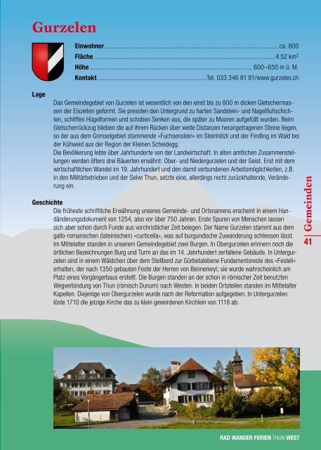 Download Broschüre 2009 (PDF) - Rad Wander Ferien Thun-West