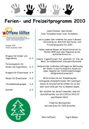 Ferien- und Freizeitprogramm 2010 - Lebenshilfe RBK