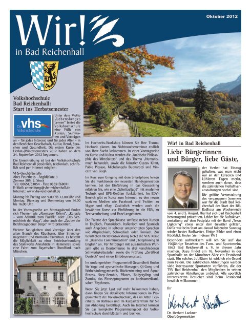 Wir! Ausgabe Oktober 2012 - Stadt Bad Reichenhall